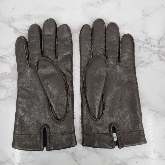 Men's Brown Leather Driving Gloves - Picture 5 of 12